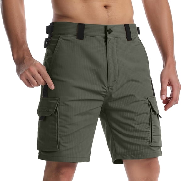 Mens Outdoor Cargo Shorts Wear Resistant Rip Stop Work Hiking Fishing Shorts