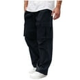 thumbnail image 1 of Mens Outdoor Casual Cargo Pants Baggy Straight Leg Sweatpants with Multi Pockets Hiking Sports Trousers, 1 of 6