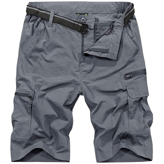 Mens Outdoor Casual Expandable Waist Lightweight Water Resistant Quick Dry Fishing Hiking Shorts