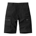 thumbnail image 1 of Mens Outdoor Casual Shorts Quick Dry Fishing Hiking Shorts Solid Zipper Button Pockets Shorts, 1 of 7