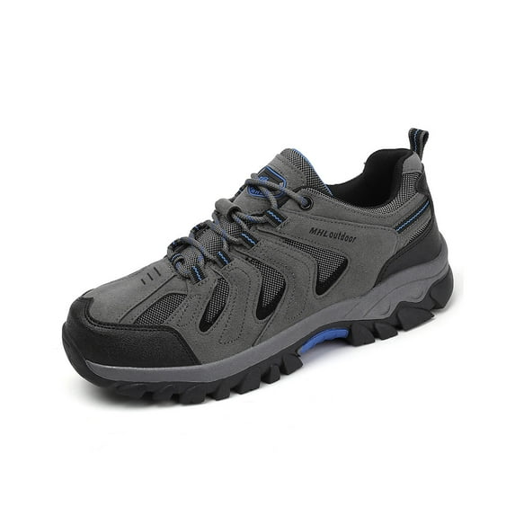 Mens Outdoor Hiking Shoes Lightweight Breathable Sneakers Non-slip Comfortable Low Top Work Shoes All Seasons Gray 11.5 US