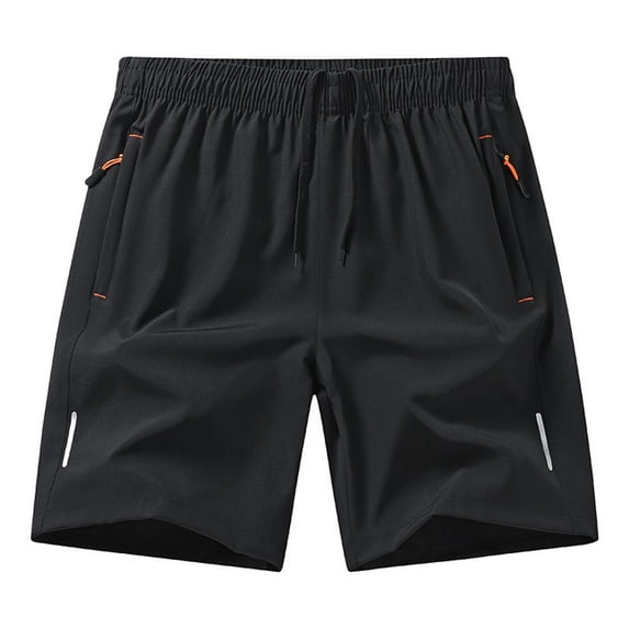 Mens Outdoor Running Shorts Quick Dry Lightweight Gym Shorts with Zipper Pockets