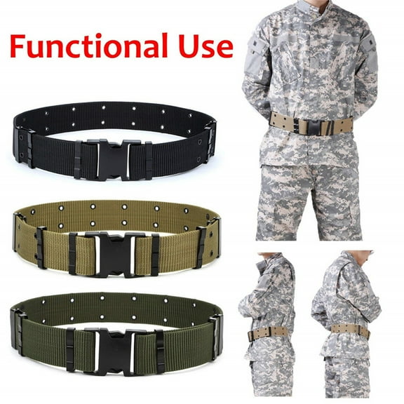 Mens Outdoor Sports Tactical Nylon Waistband Canvas Web Belt For Active Use