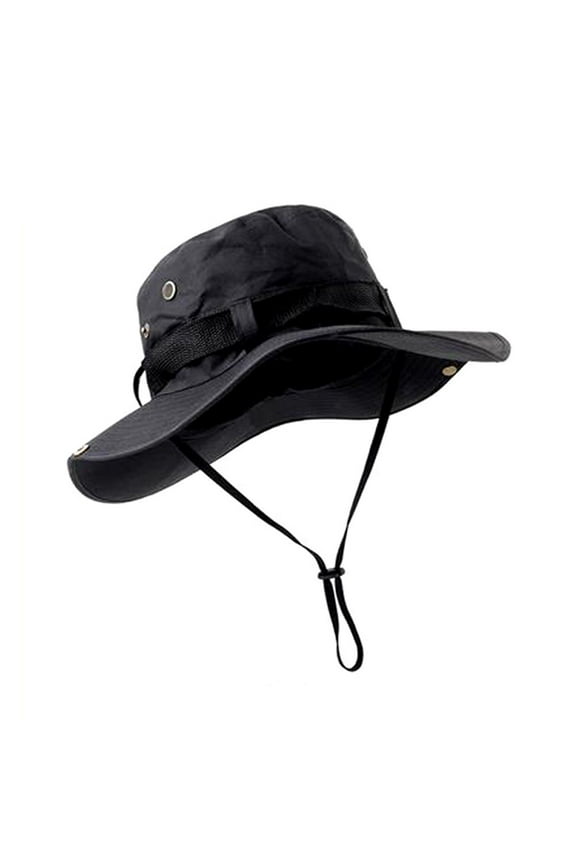Mens Outdoor Sun Hat Bucket Safari Bush Boonie Hiking Fishing Cap Wide Brim New U4Q4
