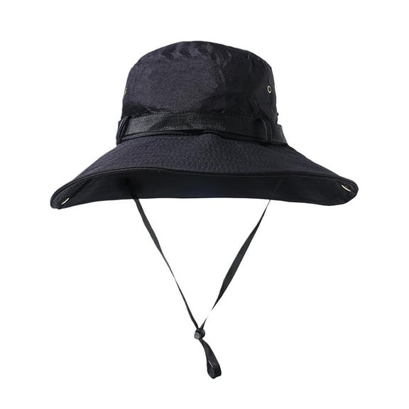 Mens Outdoor Sun Hat Bucket Safari Bush Boonie Hiking Hot Wide Cap Fishing C6I6