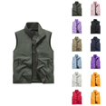 thumbnail image 1 of Mens Outdoor Vest Lightweight Sleeveless Stand Collar Zip Up Work Jacket with Pockets for Travel Hiking Running, 1 of 3