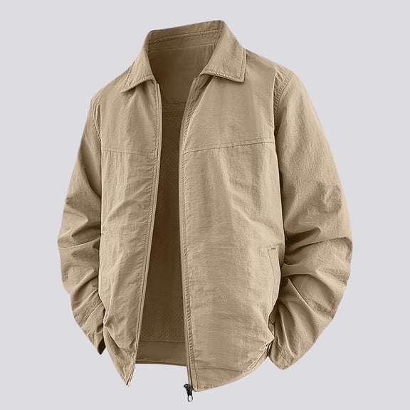 Mens Outdoor Waterproof Rain Jacket Premium Branded Windproof Everyday Wear Jackets for Men Khaki XXXXL