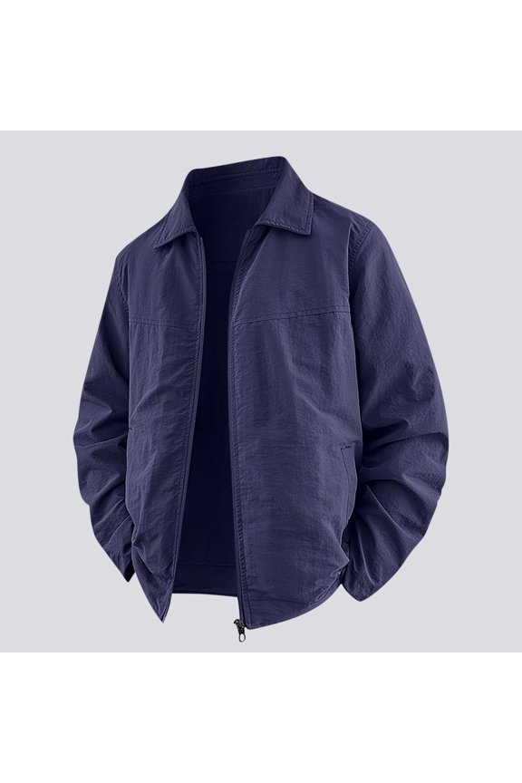 Mens Outdoor Waterproof Rain Jacket Premium Branded Windproof Everyday Wear Jackets for Men Navy XL