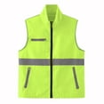thumbnail image 1 of Mens Outdoor Work Vest Light Weight Reflective Safety Vest Sleeveless Zipper Front Sports Jackets Green, M, 1 of 6