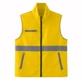 thumbnail image 1 of Mens Outdoor Work Vest Light Weight Reflective Safety Vest Sleeveless Zipper Front Sports Jackets Yellow, 2XL, 1 of 6