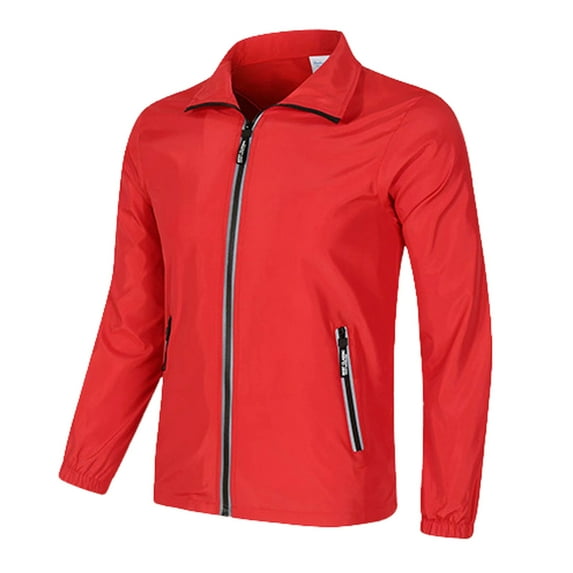 Mens Outerwear Jackets Lapel Solid Color Zipper Casual Windproof Mens Jackets Y2K,Red,3XL