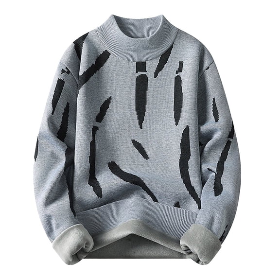 Mens Outerwear Sweater Crewneck Loose Solid Color All Matching Mens Warm Jackets,Light Gray,4XL