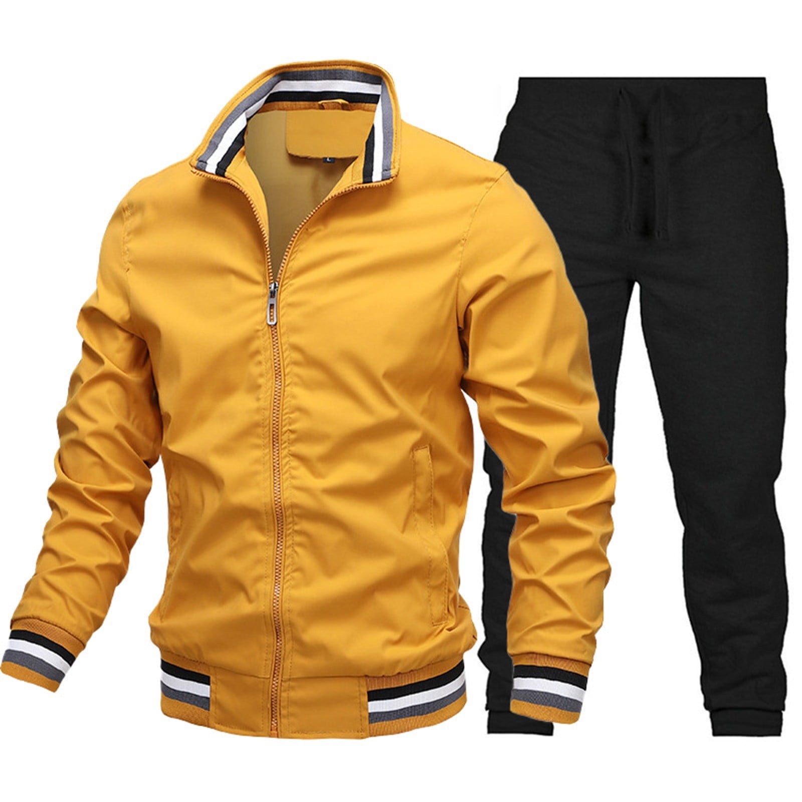 Mens Outfits 2 Piece Casual Men's Casual Jacket Lightweight Zip up Long