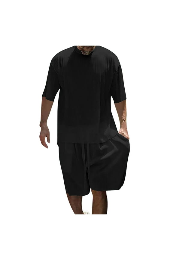 Mens Outfits 2 Piece Men's 2 Piece Outfits Hipster Patchwork Tee Shirt And Short Set Sports Tracksuits Man Suit Mens Suits 3 Tuxedo Rentals Night for Men Prom Men Black XXL