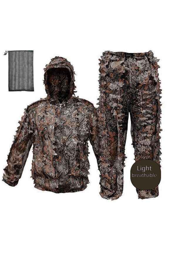 Mens Outfits 2 Piece Track Suits Leaf Cape 3D Hoodie Zip Up Jacket And Pants Combat Military Outdoor Adventure Camo Suit Sets