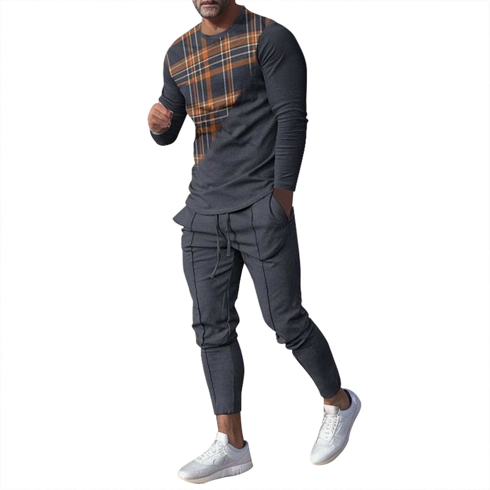 Mens Outfits 3Xl Men's Tracksuit 2 Piece Sweatsuit Set Long Sleeve Suit ...