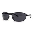 thumbnail image 1 of Mens Oval Rectangular 90s Sport Metal Rim Spring Hinge Sunglasses All Black, 1 of 4