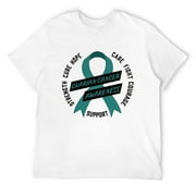 Mens Ovarian Cancer Awareness Short Sleeve T-Shirt White Small
