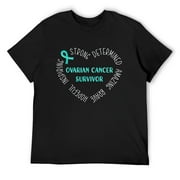 Mens Ovarian Cancer Survivor T-Shirt Black Small