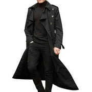 Mens Overcoat Winter Full Length Trench Coat Warm Long Jacket Formal Outerwear