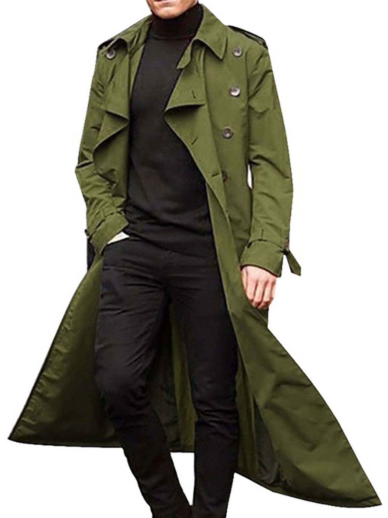 Fall/winter Men’s Trench Coat Fashion Long Jacket Formal Solid Outwear  Overcoat