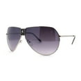 thumbnail image 1 of Mens Oversize Mobster Lion Shield Emblem Racer Pilots Sunglasses Silver Smoke, 1 of 4