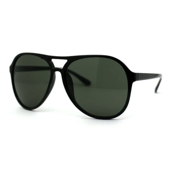 Mens Oversize Plastic Iconic Retro Racer Sunglasses Shiny Black Green