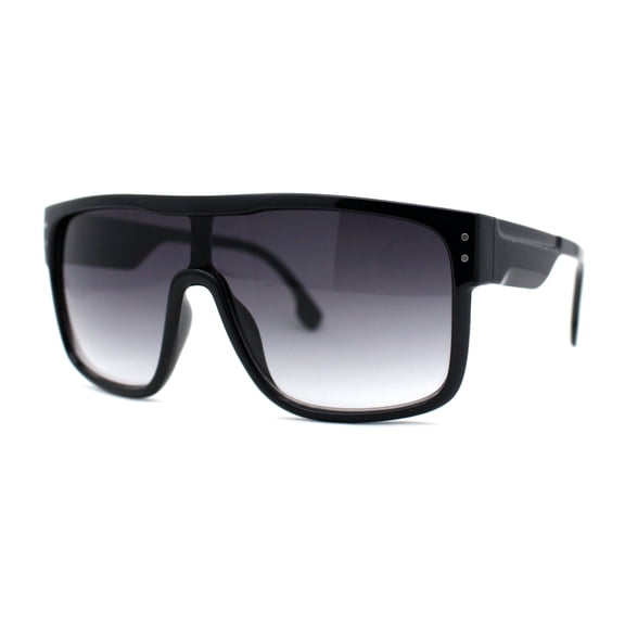 Mens Oversize Robotic Shield Sport Mirror Lens Sunglasses Black Smoke