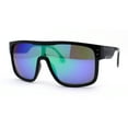 thumbnail image 1 of Mens Oversize Robotic Shield Sport Mirror Lens Sunglasses Black Teal Mirror, 1 of 4