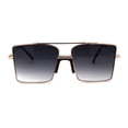 thumbnail image 1 of Mens Oversize Square Rectangular Double Bridge Pilots Sunglasses Gold Tortoise Smoke, 1 of 4