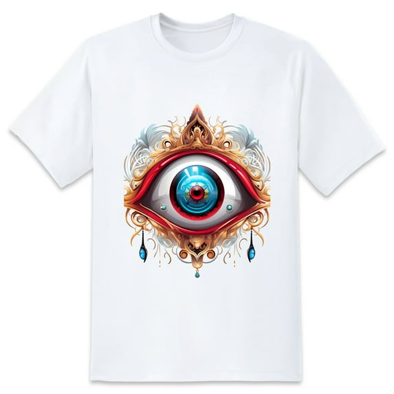 Mens Oversize T Shirts Eyeball (6)Casual Short Sleeve Basic Tees Crew Neck T-Shirt Funny Graphic Tees Black or White XS-5XL