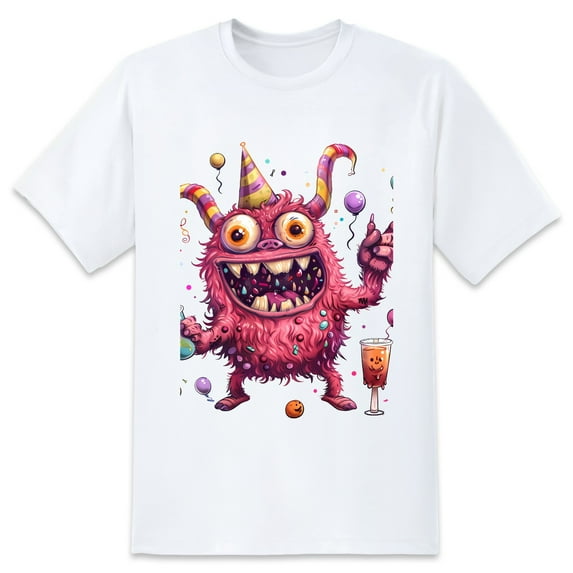 Mens Oversize T Shirts Monster (1)Casual Short Sleeve Basic Tees Crew Neck T-Shirt Funny Graphic Tees Black or White XS-5XL