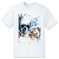thumbnail image 1 of Mens Oversize T Shirts Skull (11)Casual Short Sleeve Basic Tees Crew Neck T-Shirt Funny Graphic Tees Black or White XS-5XL, 1 of 5