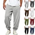 thumbnail image 1 of Mens Oversized Baggy Jogger Sweatpants Drawstring Elastic Waist Seam Detailed Loose Fit Pants with Ribbed Ankle Cuffs for Streetwear, 1 of 3