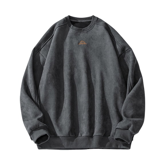 Mens Oversized Crewneck Sweatshirt Graphic Long Sleeve Pullover Top for Men Fashion Casual Baggy Fall Shirt (Dark Gray 3XL)