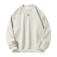 thumbnail image 1 of Mens Oversized Crewneck Sweatshirt Graphic Long Sleeve Pullover Top for Men Fashion Casual Baggy Fall Shirt (White L), 1 of 4
