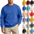 thumbnail image 1 of Mens Oversized Fleece Crewneck Sweatshirt Long Sleeve Shirts Pullover | Soft Fleece Crewneck Sweatshirt;Fall Outfits Winter Fashion Work Tops Outwear Warm, 1 of 7