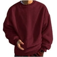 thumbnail image 1 of Mens Oversized Fleece Sweatshirt Tops Crew Neck Pullover Shirt Long Sleeve Plain Sweatshirt Sweater Fall Winter Warm Sweatshirts Tshirt Loose Fit Stretchy Blouse, 1 of 4