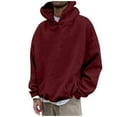 thumbnail image 1 of Mens Oversized Hoodie Baggy Pullover Hoodie Plain Casual Hooded Sweatshirts Long Sleeve Sweater Plus Size Fall Winter Drawstring Hoody with Front Pocket Outdoor Hooded Top Sportswear, 1 of 2