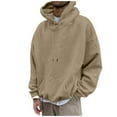 thumbnail image 1 of Mens Oversized Hoodie Baggy Pullover Hoodie Plain Casual Hooded Sweatshirts Long Sleeve Sweater Plus Size Fall Winter Drawstring Hoody with Front Pocket Outdoor Hooded Top Sportswear, 1 of 2