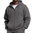 thumbnail image 1 of Mens Oversized Hoodies Fall Sweatshirt Winter Fleece Hooded Collar Drawstring Pullover With Pockets Gray 2XL, 1 of 8