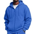 thumbnail image 1 of Mens Oversized Hoodies Fall Sweatshirt Winter Fleece Hooded Collar Drawstring Pullover With Pockets Royal Blue S, 1 of 8