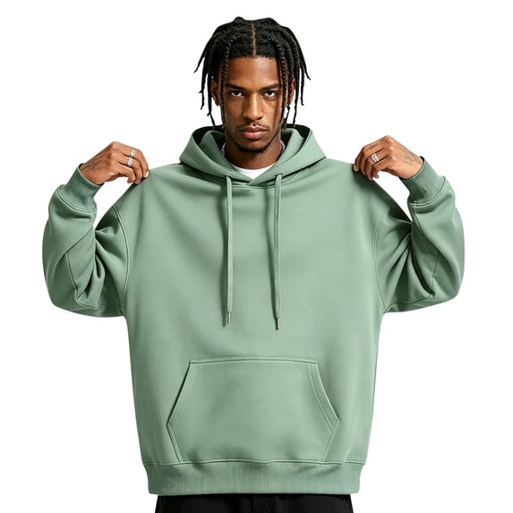 Mens Oversized Hoodies Fall Sweatshirt Winter Fleece Hooded Collar Drawstring Pullover With Pockets