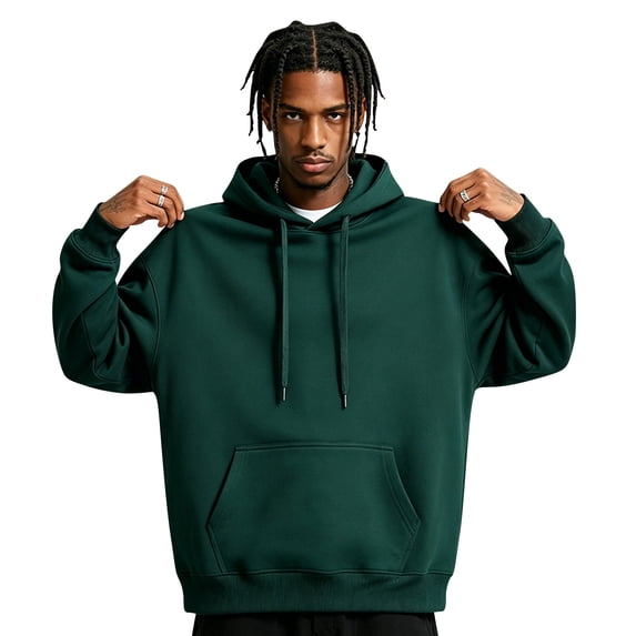 Mens Oversized Hoodies Fall Sweatshirt Winter Fleece Hooded Collar Drawstring Pullover With Pockets