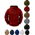 thumbnail image 1 of Mens Oversized Hoodies Fleece Lined Sweatshirts Fall Winter Hooded Collar Drawstring Pullover with Pockets, 1 of 8