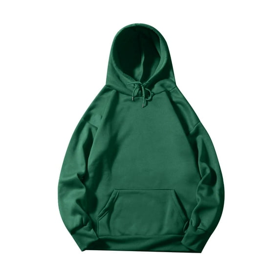Mens Oversized Hoodies Pullover Drawstring Long Sleeve Hooded Sweatshirt for Men Solid Color Pockets Top with Hood (Army Green S)