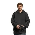 thumbnail image 1 of Mens Oversized Hoodies Unisex Long Sleeve Pullover Hooded Sweatshirt Casual baggy fall outfits trendy Fleece Streetwear Black XXL, 1 of 6