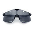 thumbnail image 1 of Mens Oversized Rimless Shield Wrap Sport Plastic Runners Sunglasses All Black, 1 of 8