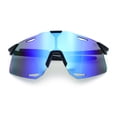 thumbnail image 1 of Mens Oversized Rimless Shield Wrap Sport Plastic Runners Sunglasses Black Blue - Blue Mirror, 1 of 8