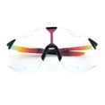 thumbnail image 1 of Mens Oversized Rimless Shield Wrap Sport Plastic Runners Sunglasses Black - Clear Mirror, 1 of 8